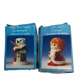 Vintage Lamptopper Decoration Polar Bear Santa Little Angel Christmas Decor
